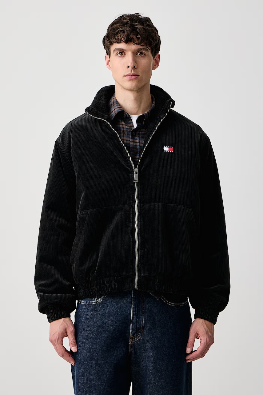 Tommy Jeans κοντό μπουφάν ανδρικό κοτλέ