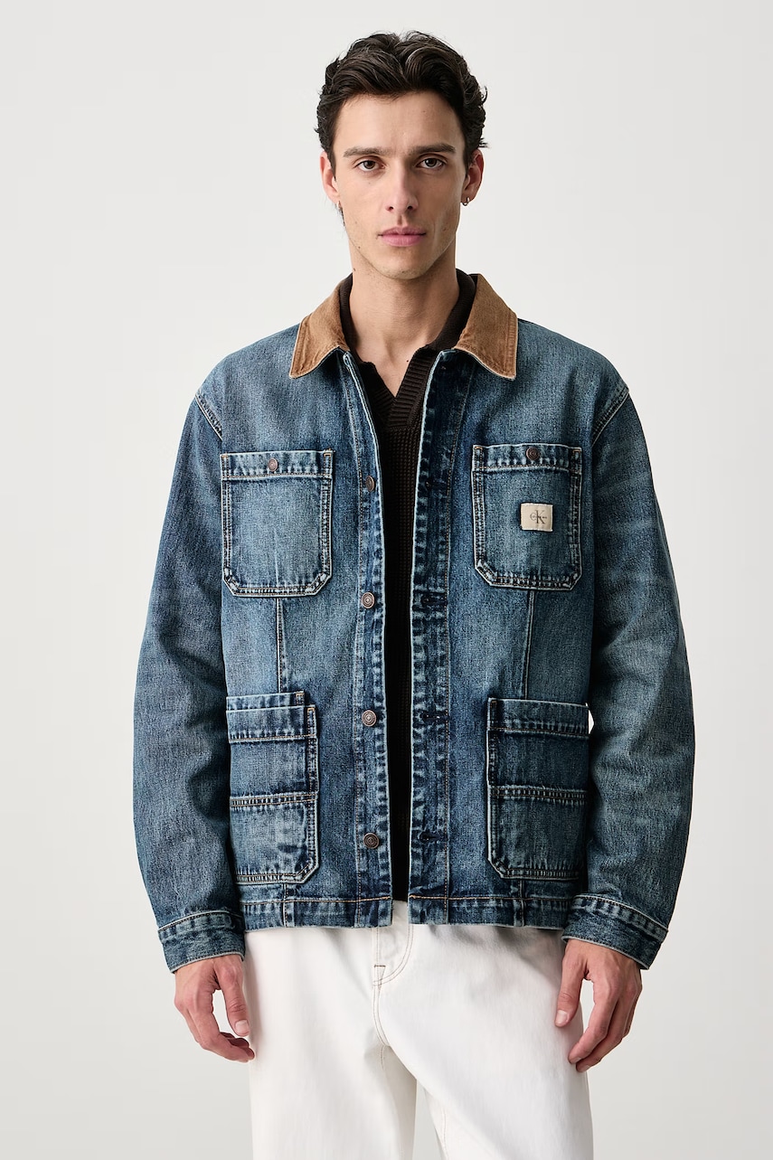 Calvin Klein Jeans  prechodná bunda pánska rifľová