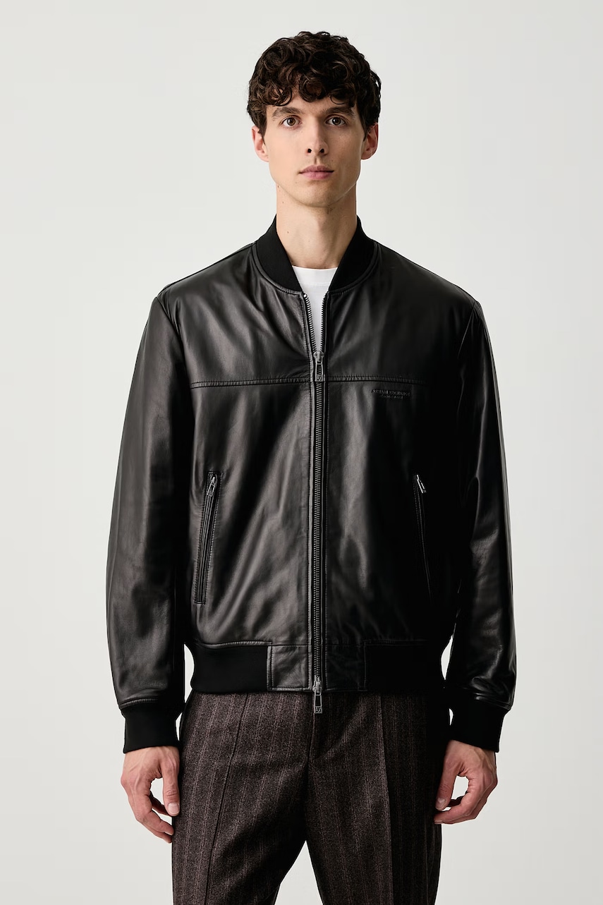 Armani Exchange  geacă bomber pentru bărbați din piele