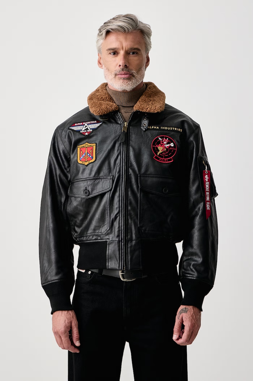 Alpha Industries  jachetă pentru bărbați din imitație de piele G-1 Devils Brigade Faux Leather Bomber