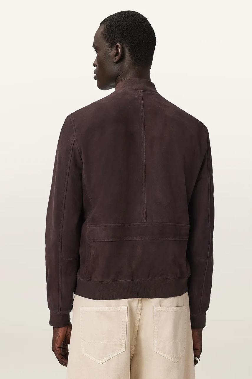AllSaints  яке бомбър мъжко от велур MORTEN