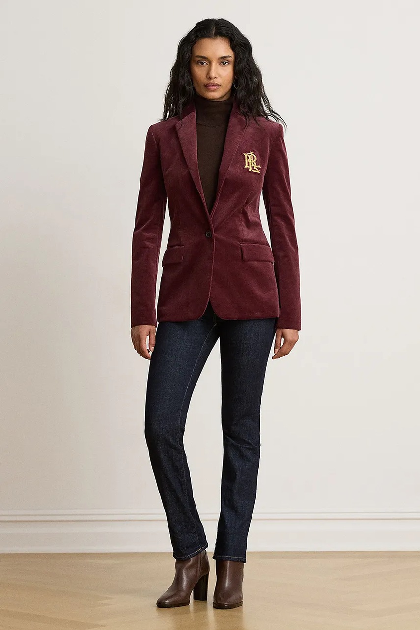 Lauren Ralph Lauren Lauren Ralph Lauren σακάκι γυναικείο βαμβακερό με ελαστάν - 3
