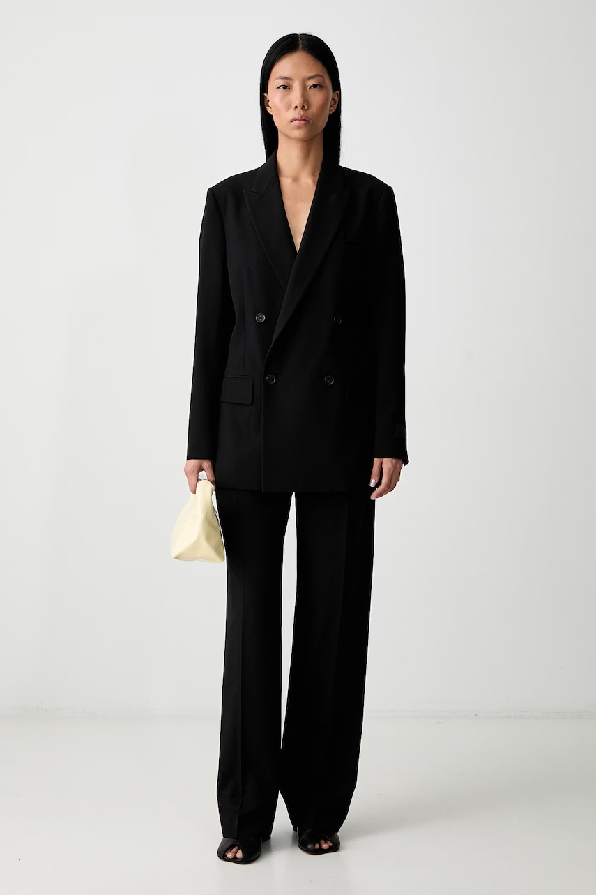 MM6 Maison Margiela σταυρωτό σακάκι γυναικείο με πρόσμιξη μαλλιού
