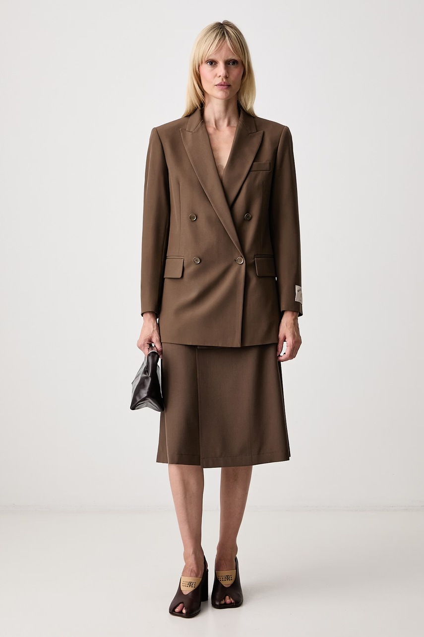 MM6 Maison Margiela σταυρωτό σακάκι γυναικείο με πρόσμιξη μαλλιού