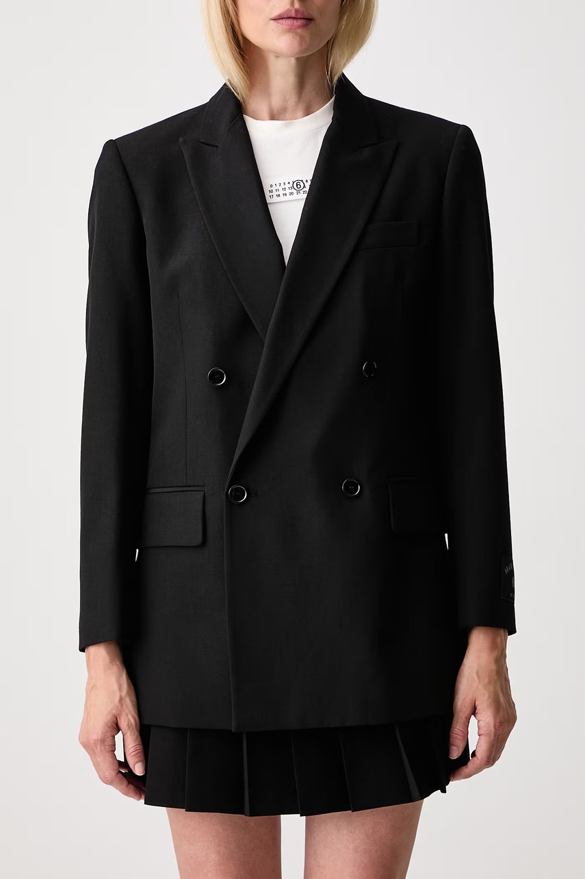 MM6 Maison Margiela MM6 Maison Margiela σταυρωτό σακάκι γυναικείο με πρόσμιξη μαλλιού - 5