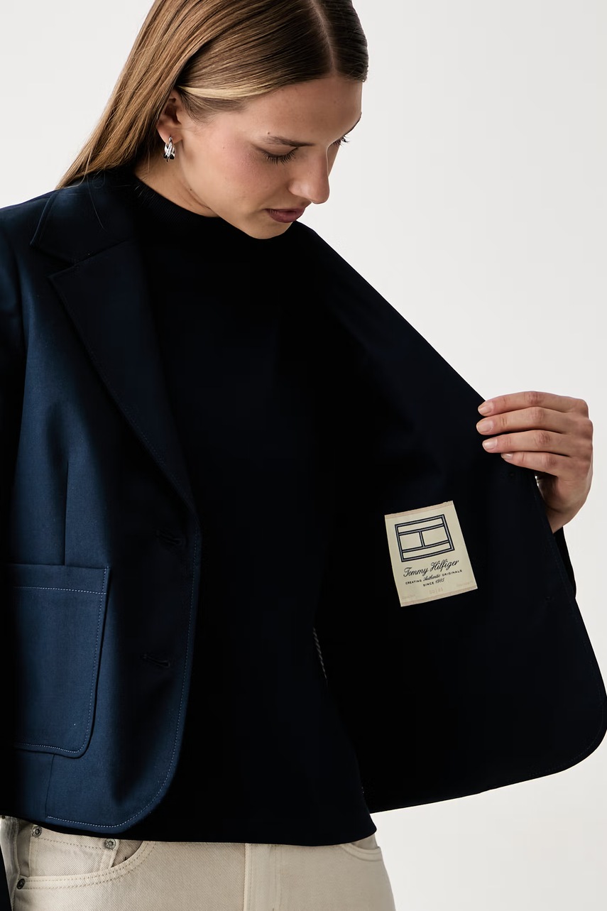 Tommy Hilfiger Tommy Hilfiger σακάκι γυναικείο βαμβακερό - 6