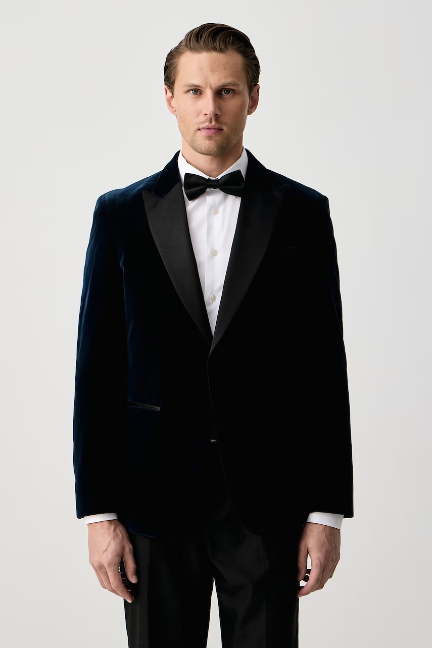 BOSS sacou cu un singur rând de nasturi pentru bărbați din velur H-Hutson-Tux-Pk-264