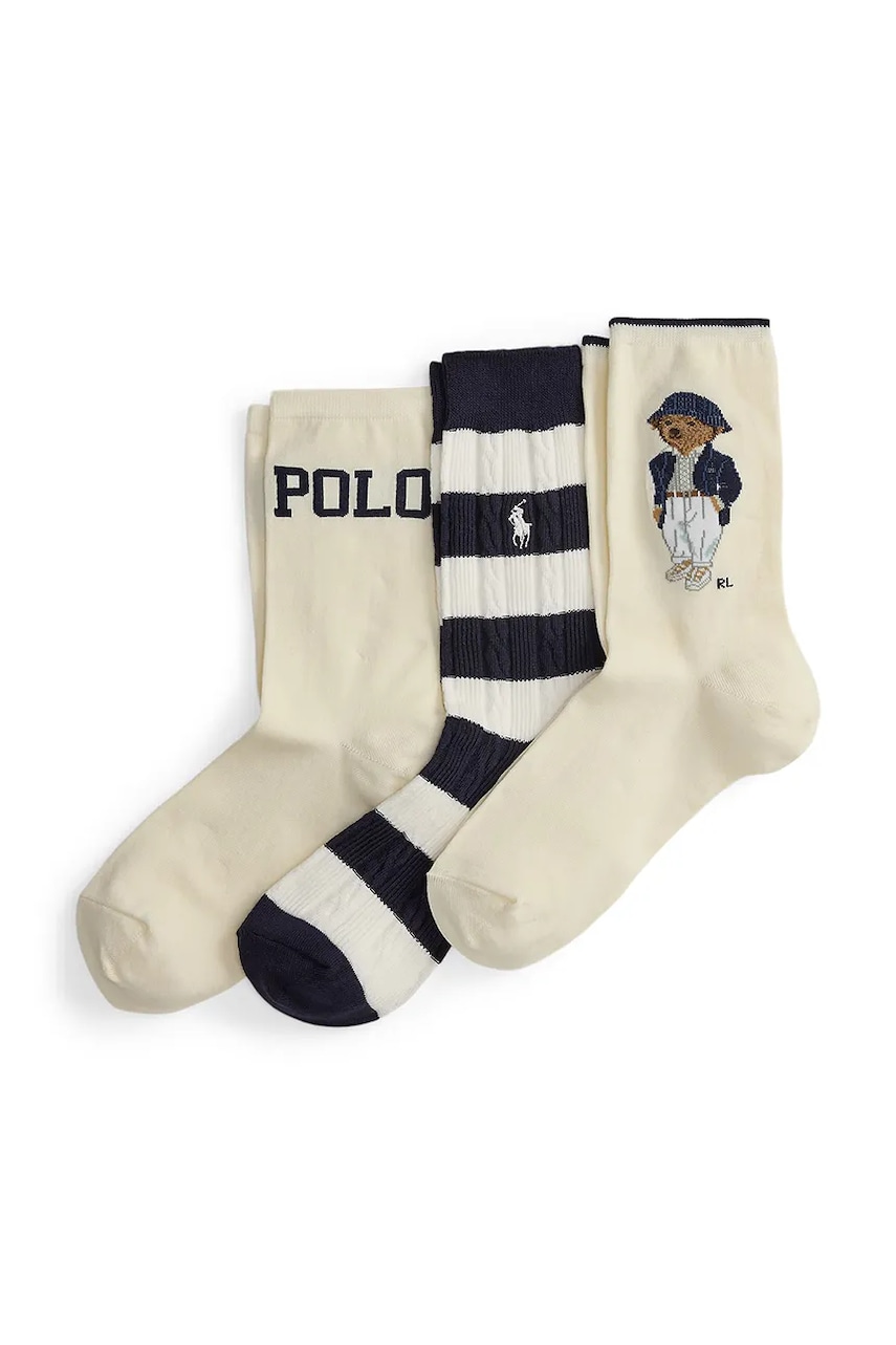 Polo Ralph Lauren  ponožky dámske s bavlnou 3-pak