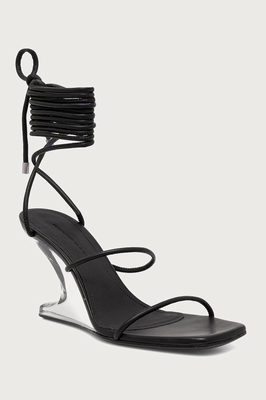 Pantofi cu toc Rick Owens Lilies sandale wedges piele Cantilever 8