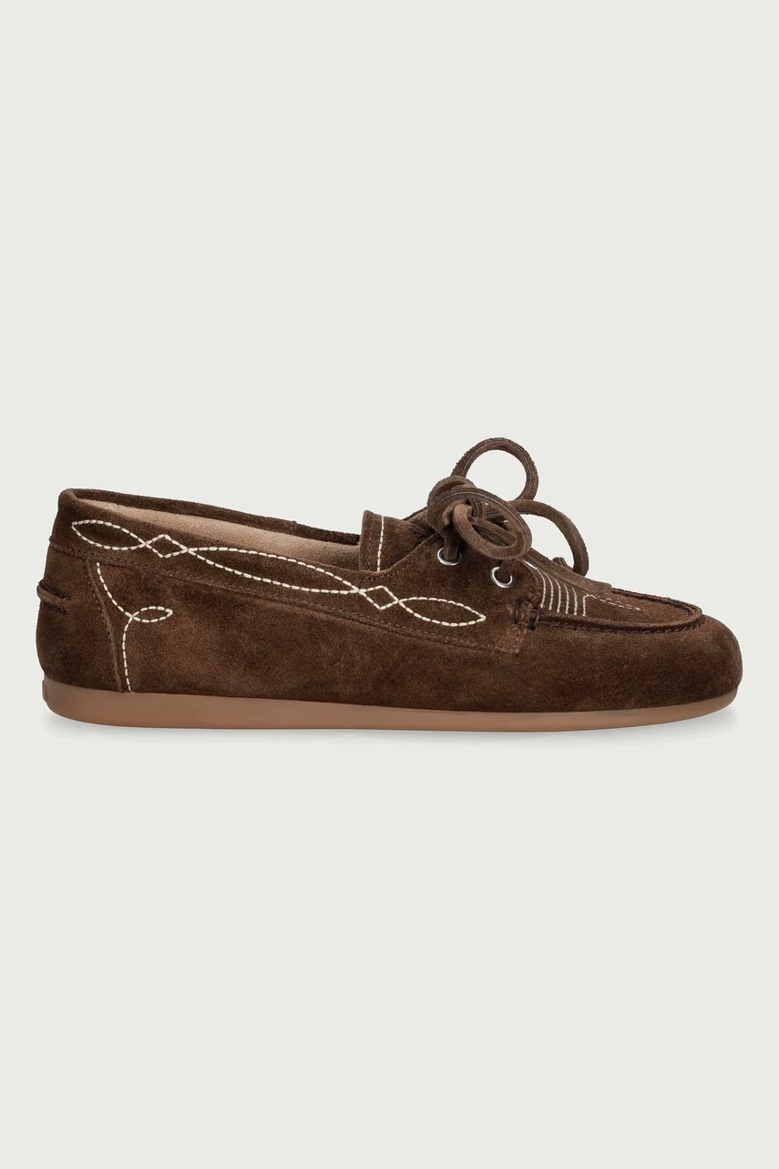 Posa  лоуфъри дамски от велур Boat Loafer Prairie