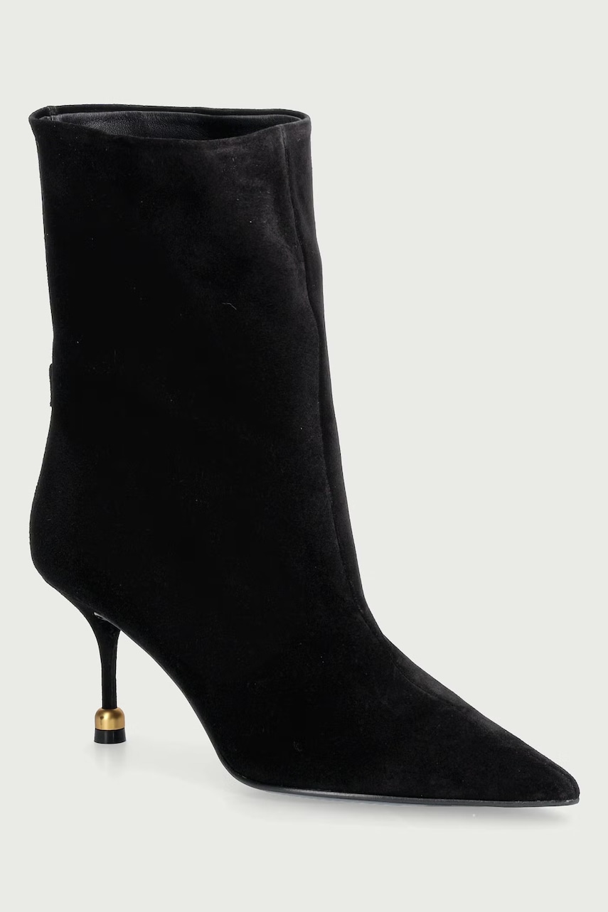 Vanda Novak botine pentru femei din piele întoarsă Elena Ebony Black