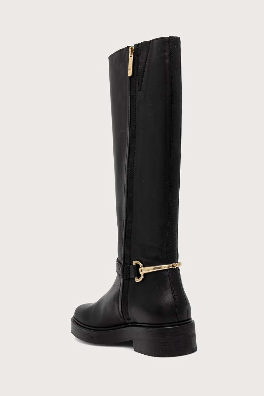 Tommy Hilfiger Tommy Hilfiger μπότες Γυναικεία δερμάτινες TH STUD LEATHER KNEE - 3