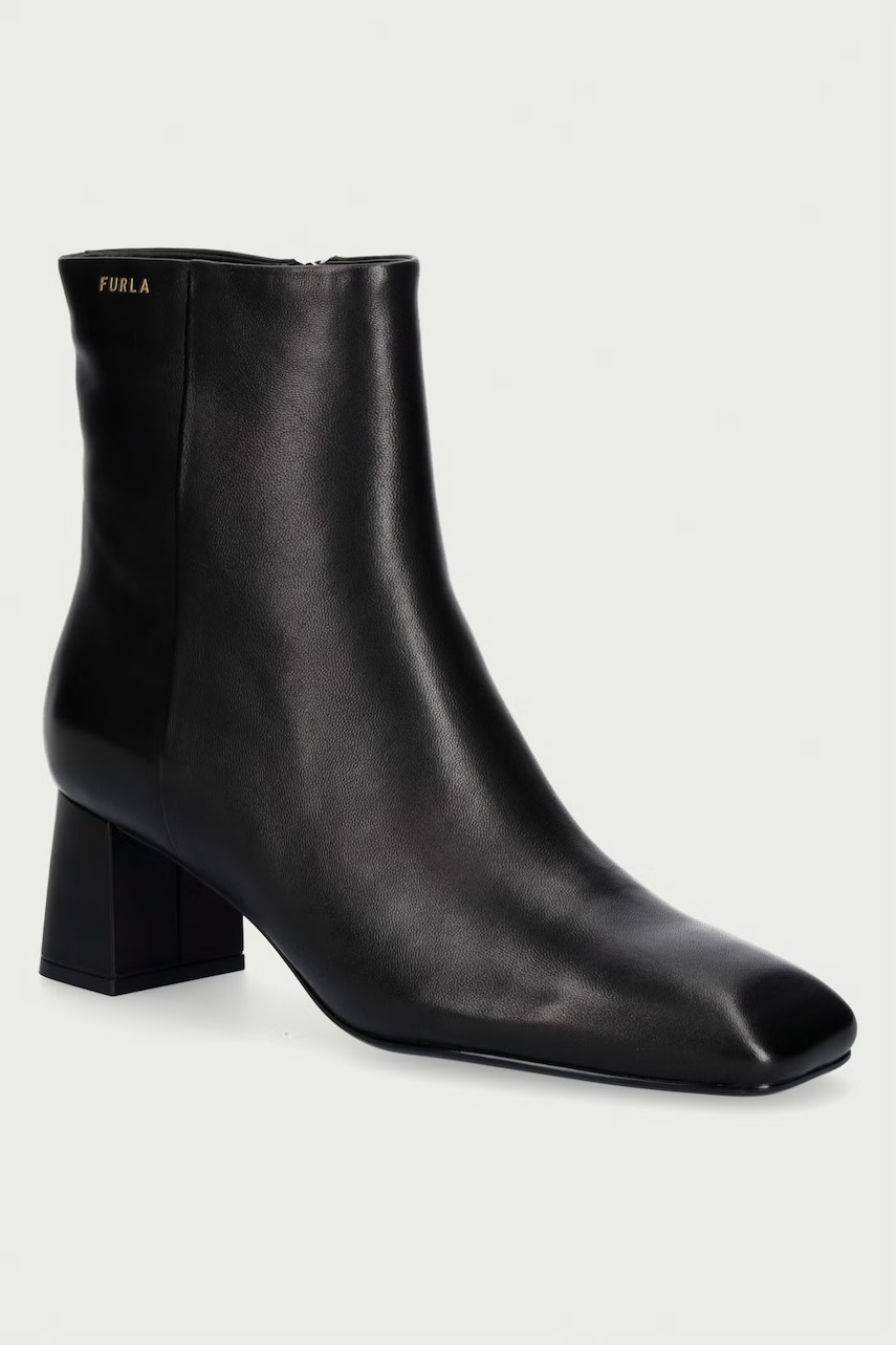 Furla botine pentru femei din piele Solid