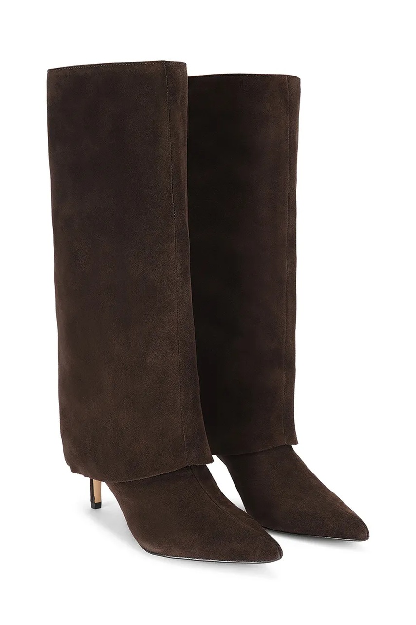 Kurt Geiger London  ботуши под коляното дамски от велур Mansion Fold Boot