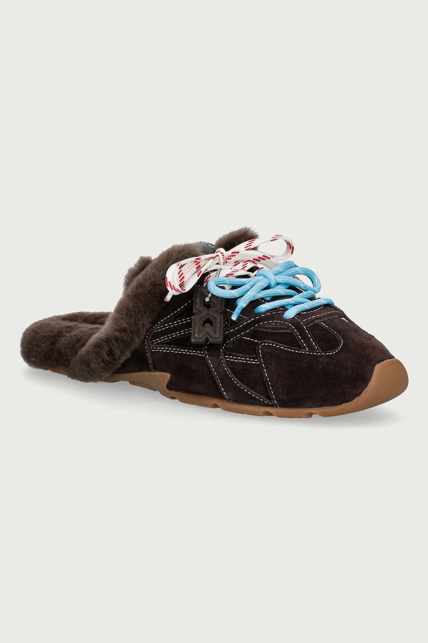 Nokwol παντόφλες Γυναικείες δερμάτινες Atlas Mule Brown Suede