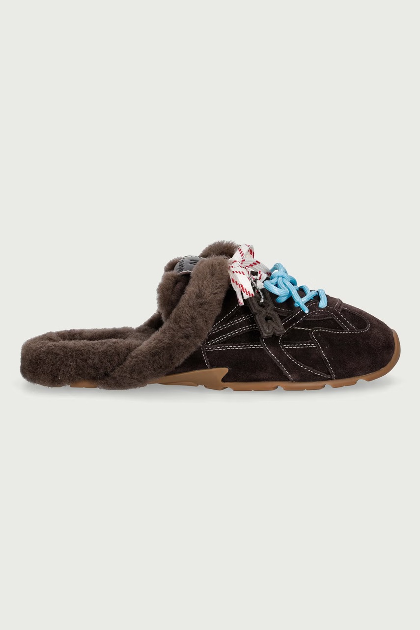 Nokwol παντόφλες Γυναικείες δερμάτινες Atlas Mule Brown Suede