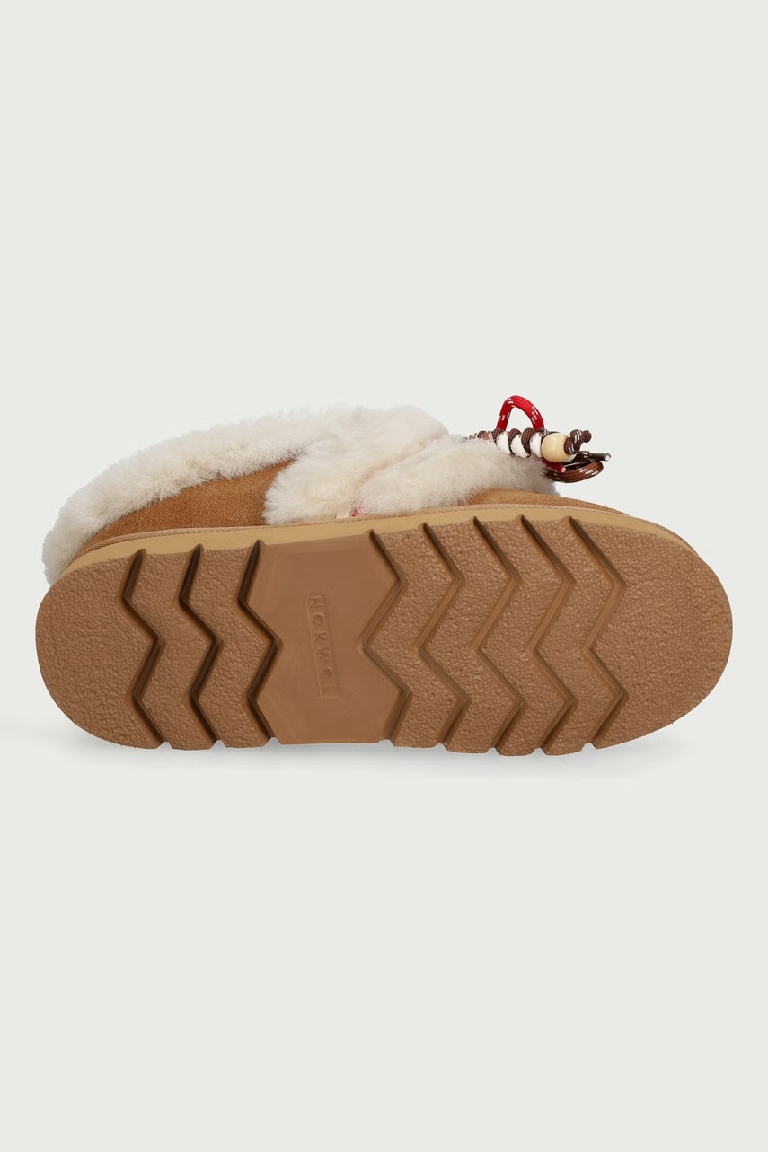 Nokwol Nokwol παντόφλες Γυναικείες σουέτ April Chestnut Hairy Suede - 5
