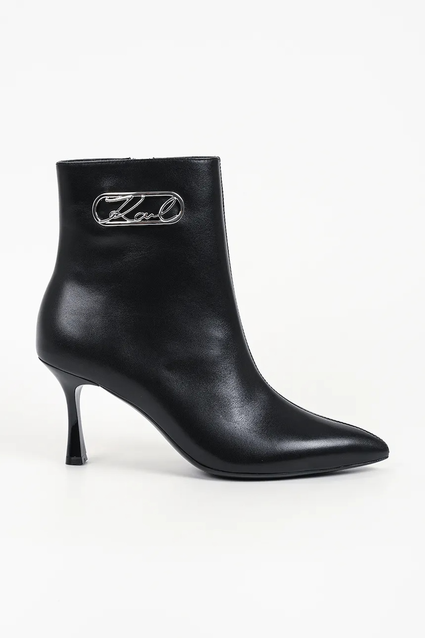 Karl Lagerfeld botine cu toc înalt pentru femei din piele Sienna