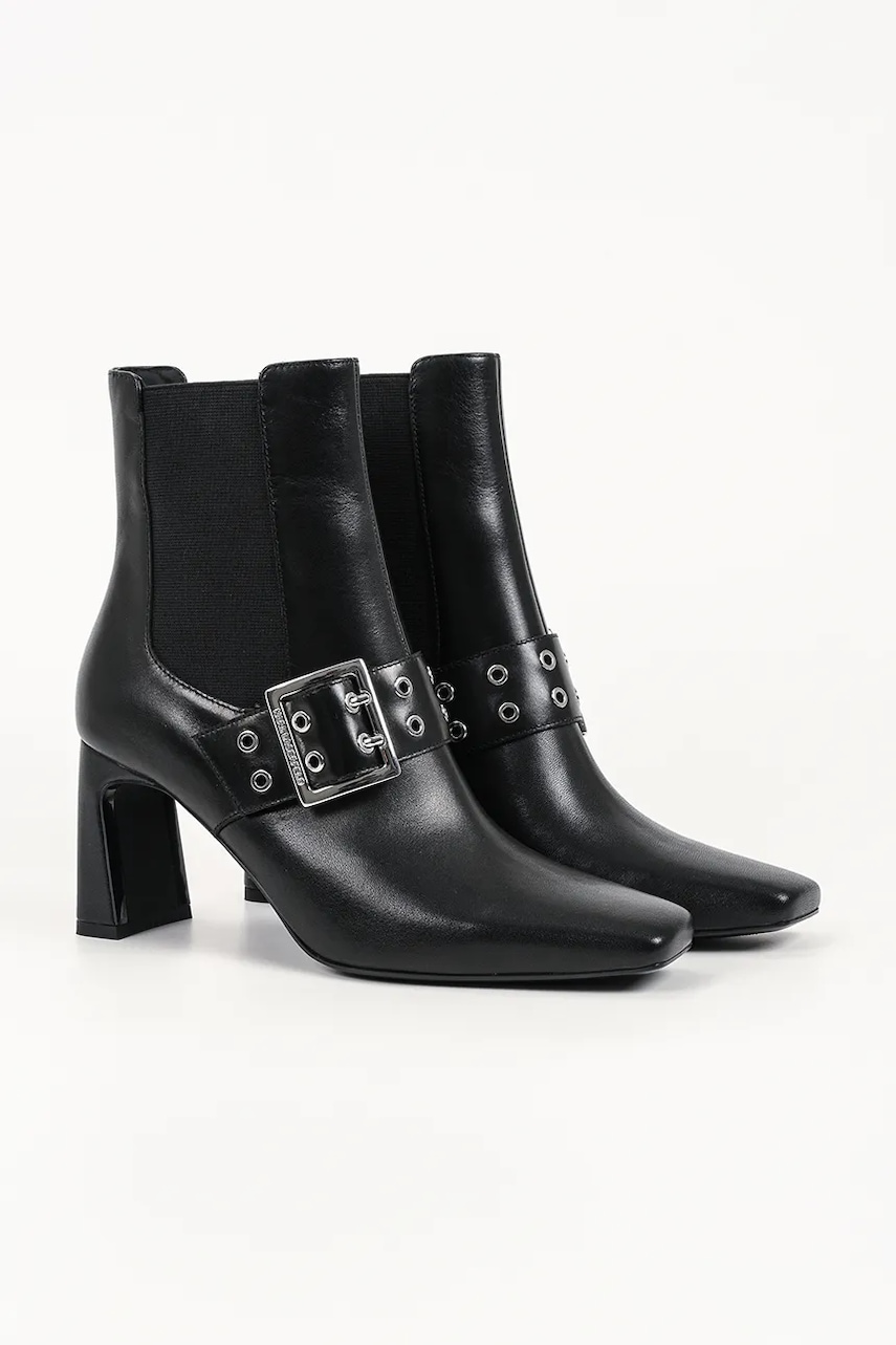 Karl Lagerfeld μποτάκια block heel γυναικεία δερμάτινα Kati