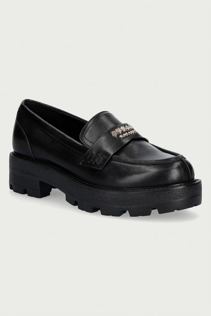 Guess mocasini pentru femei din piele YAMINA
