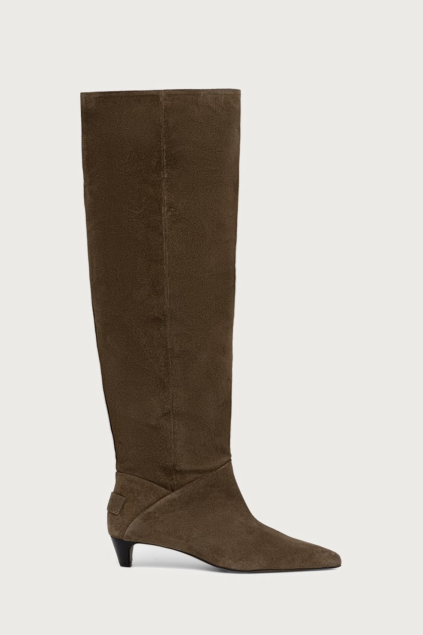 AllSaints  ботуши под коляното дамски от велур Ortega Suede Boot