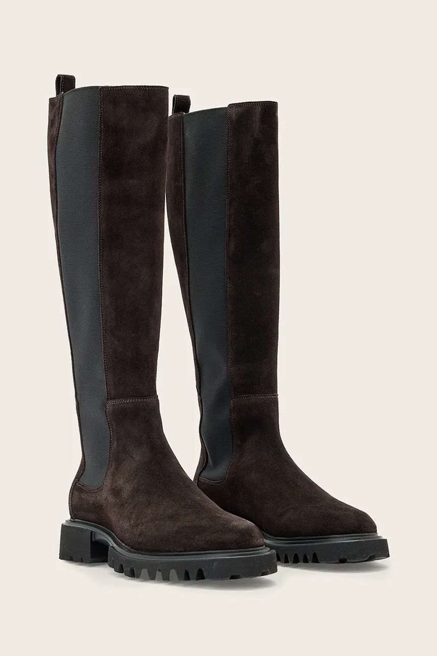 AllSaints μπότες Γυναικείες σουέτ Maeve Suede Boot