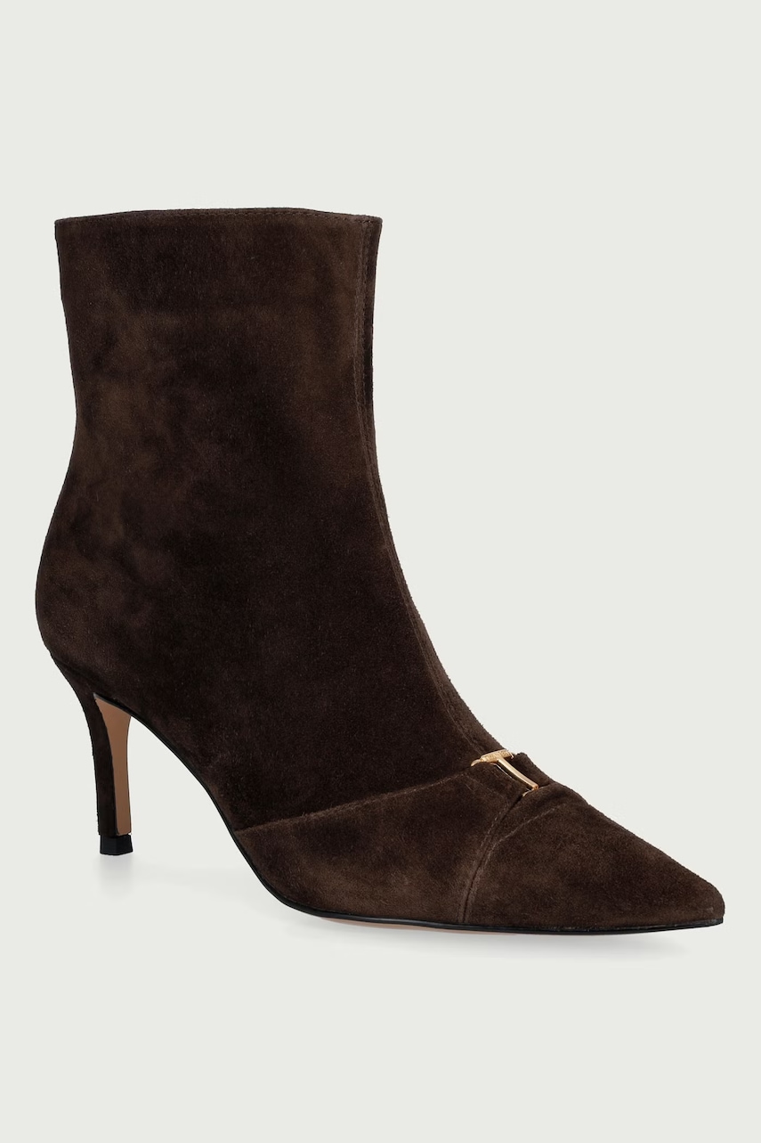 Twinset botine cu toc cui pentru femei din piele întoarsă
