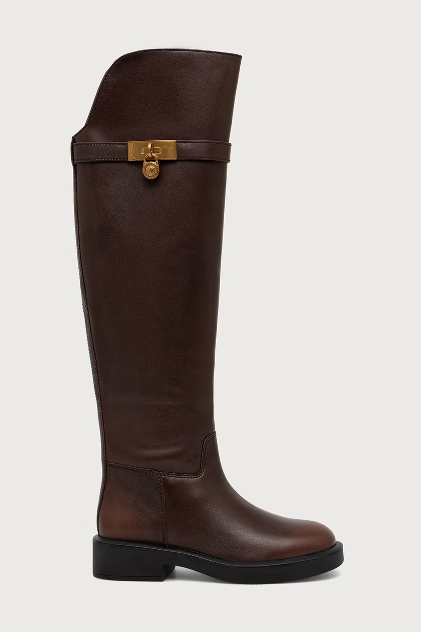 MICHAEL Michael Kors  ботуши под коляното дамски от кожа Hamilton Moderne Boot