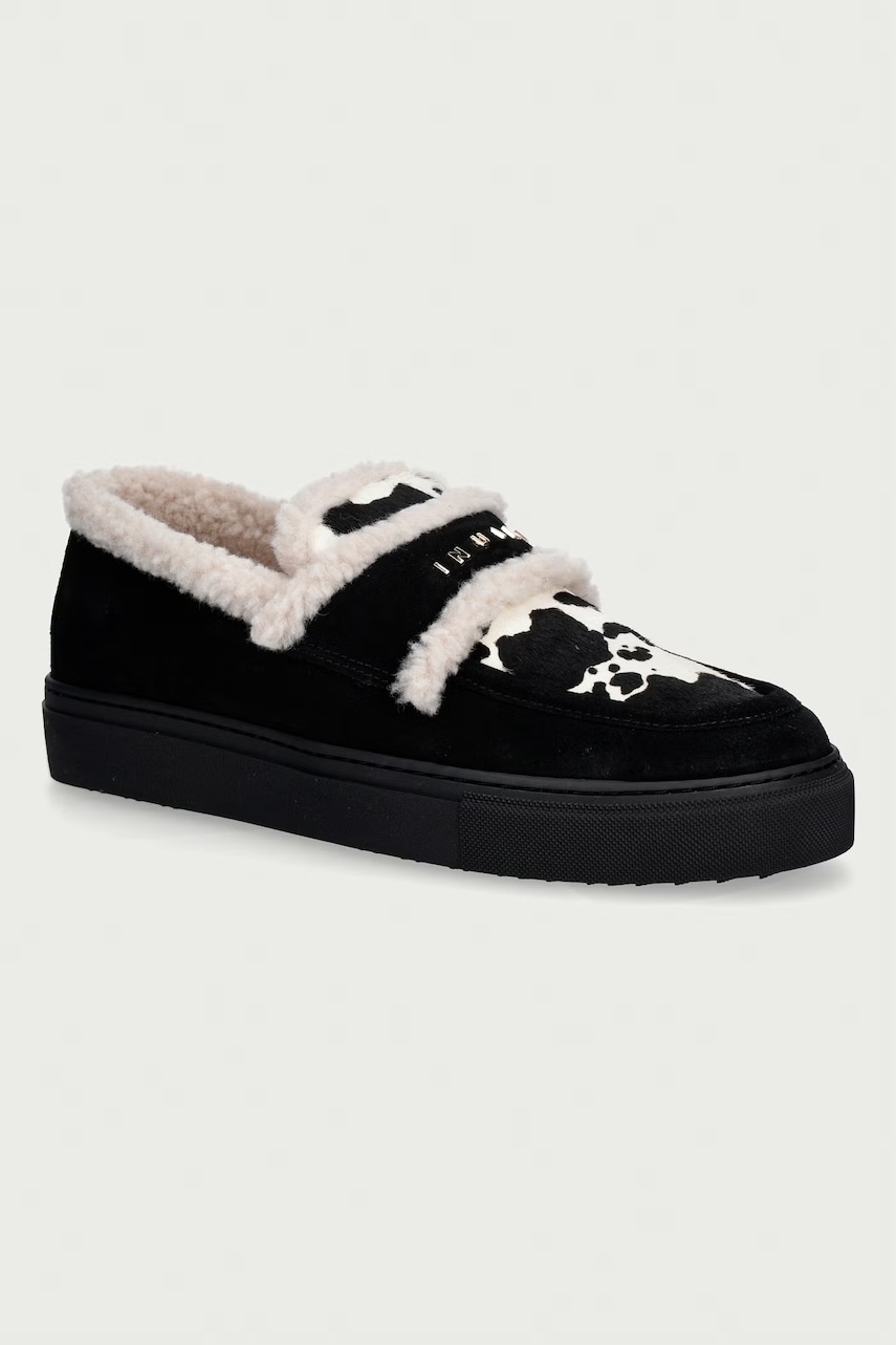 Inuikii mokasyny damskie skórzane Shearling Print