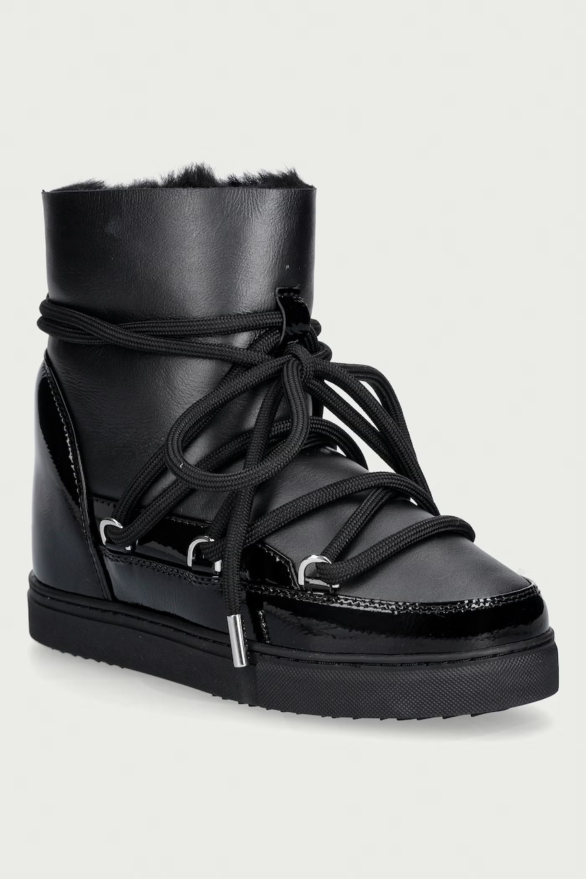 Inuikii Gloss Wedge cizme de zăpadă pentru femei din piele