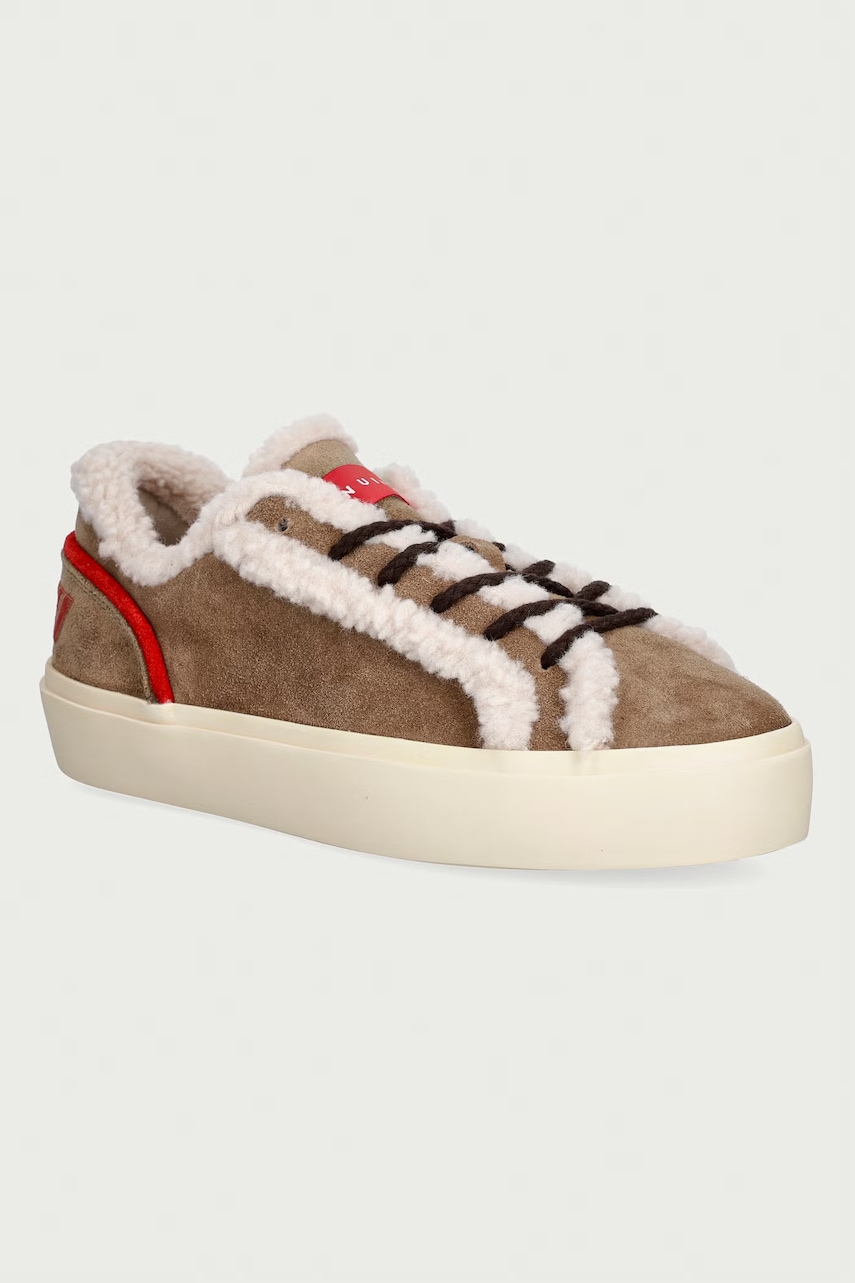 Inuikii Lila Shearling Lace Up sneakersy damskie zamszowe