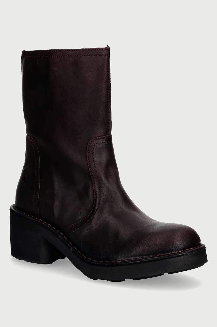 Fly London botine cu toc pentru femei din piele NORE191FLY Fly London botine cu toc pentru femei din piele NORE191FLY