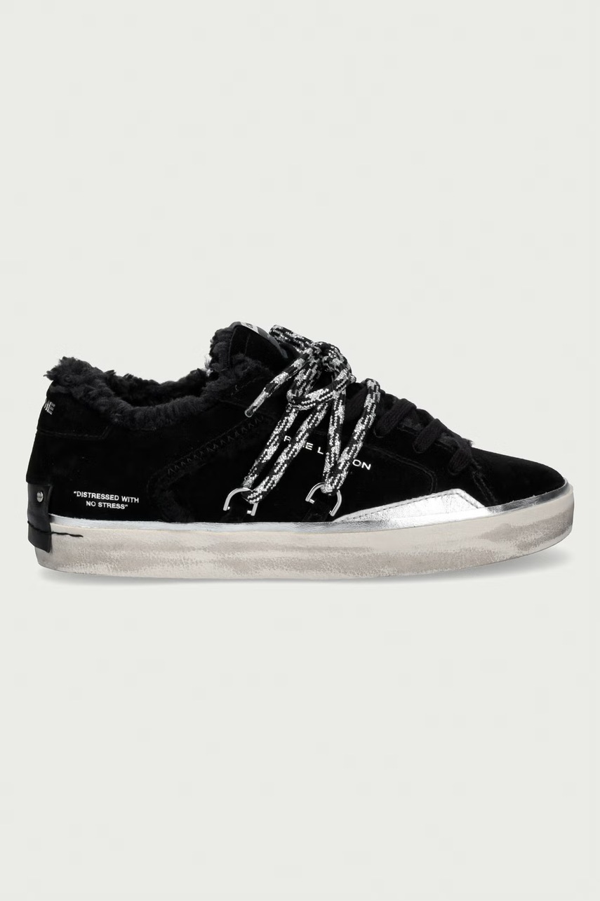 Crime London  DISTRESSED маратонки дамски от велур