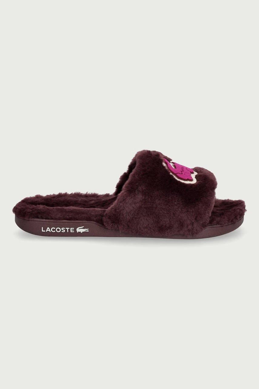 Lacoste σαγιονάρες Γυναικείες με βελούδινη επένδυση Serve Slide Dualiste Slides