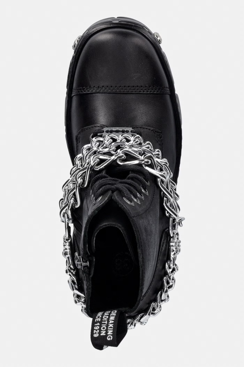 New Rock New Rock μποτάκια block heel Γυναικεία δερμάτινα ITALI NEGRO, TOWER MAX + TORNILLO AD-2984 - 4