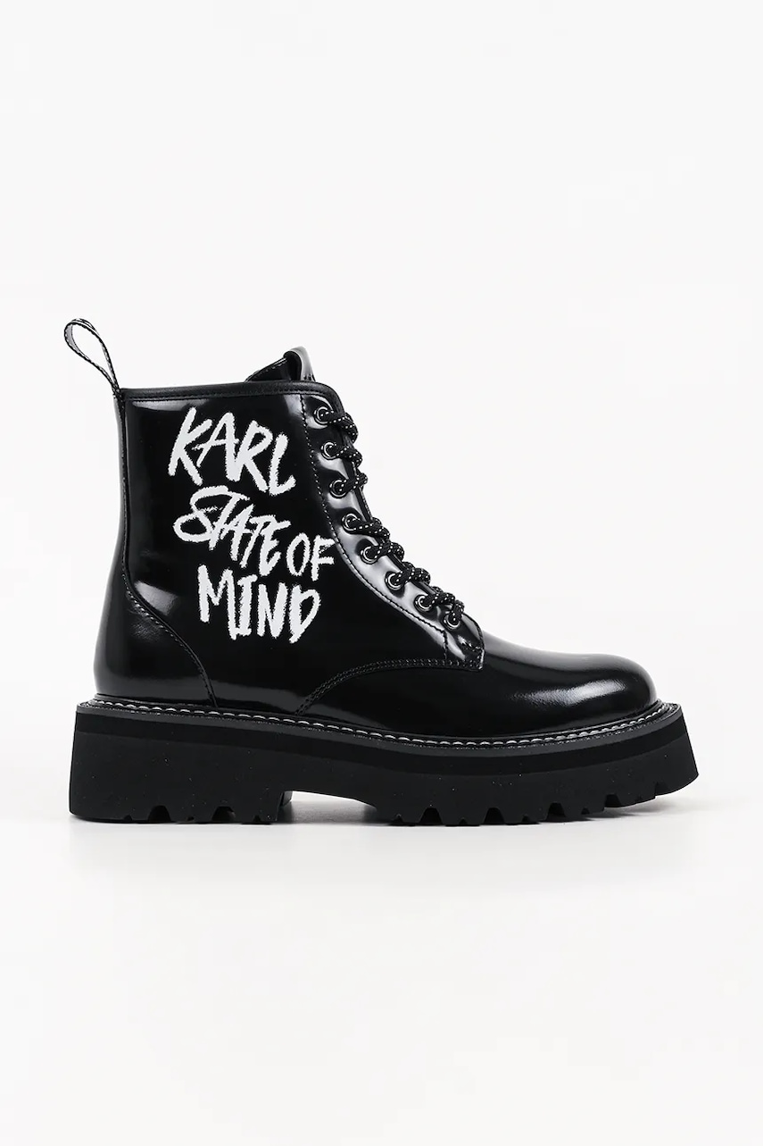 Karl Lagerfeld botine cu platformă pentru femei din piele Kyla