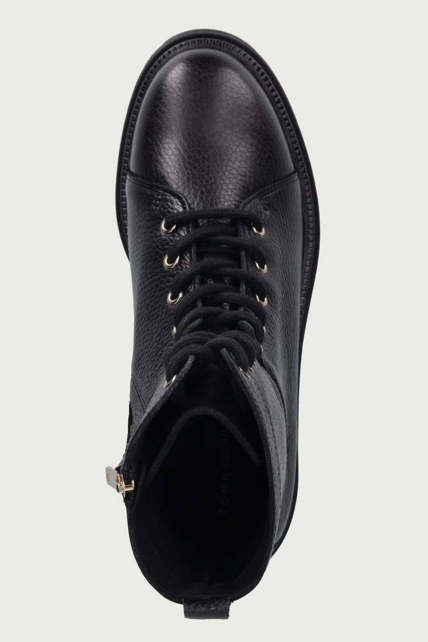 Tommy Hilfiger Tommy Hilfiger αρβυλάκια γυναικεία δερμάτινα TH EMBOSS GRAIN LEATHER BOOT - 4