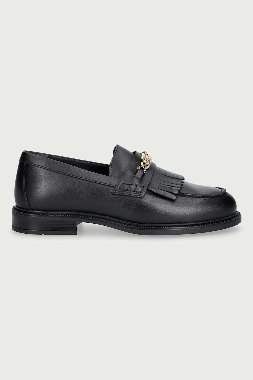 Tommy Hilfiger  мокасини дамски от кожа TH CHAIN FRINGE LEATHER LOAFER