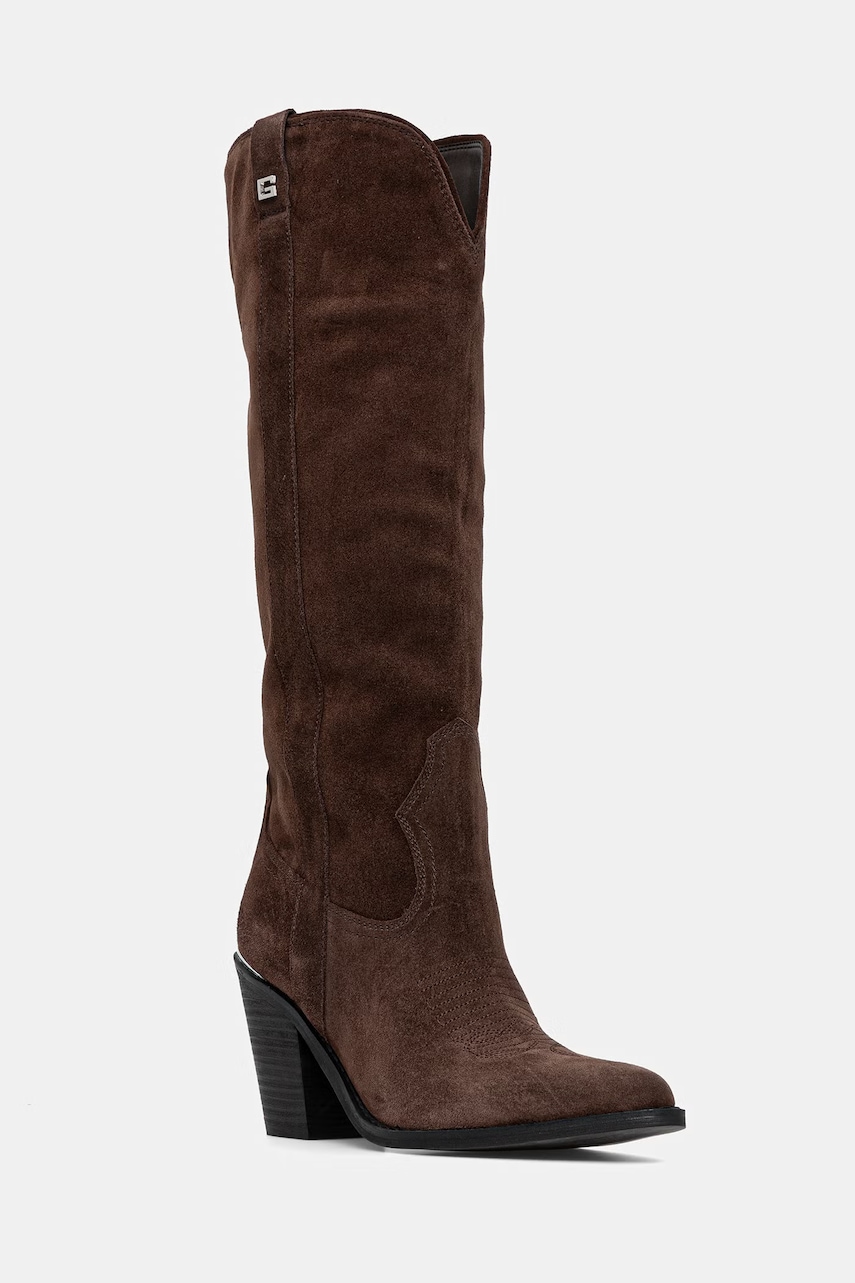 Guess cizme cowboy pentru femei din piele întoarsă SASHAN2