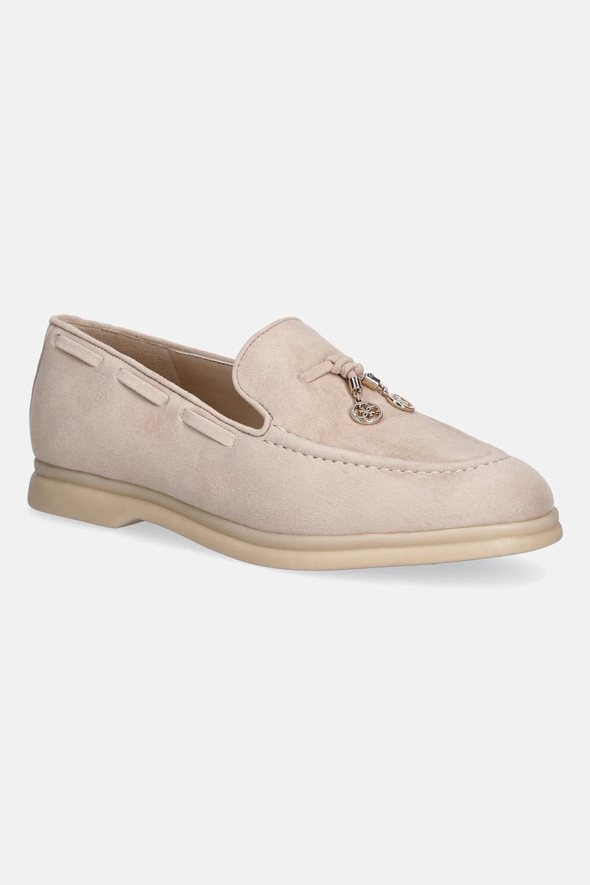Guess loafers slip-on pentru femei din piele întoarsă ARYANAI