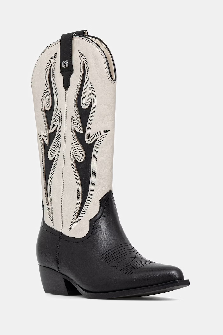 Guess cizme cowboy pentru femei din piele LARGENA
