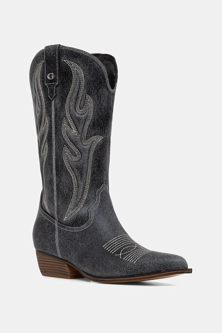 Guess cizme de cowboy pentru femei, din piele LARGEN