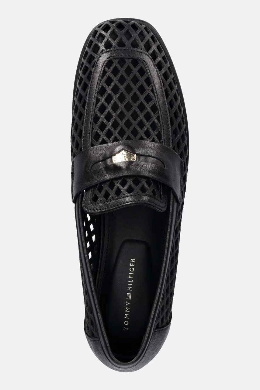 Tommy Hilfiger Tommy Hilfiger μοκασίνια γυναικεία δερμάτινα TH COIN LTH LOAFER LASER CUT - 4
