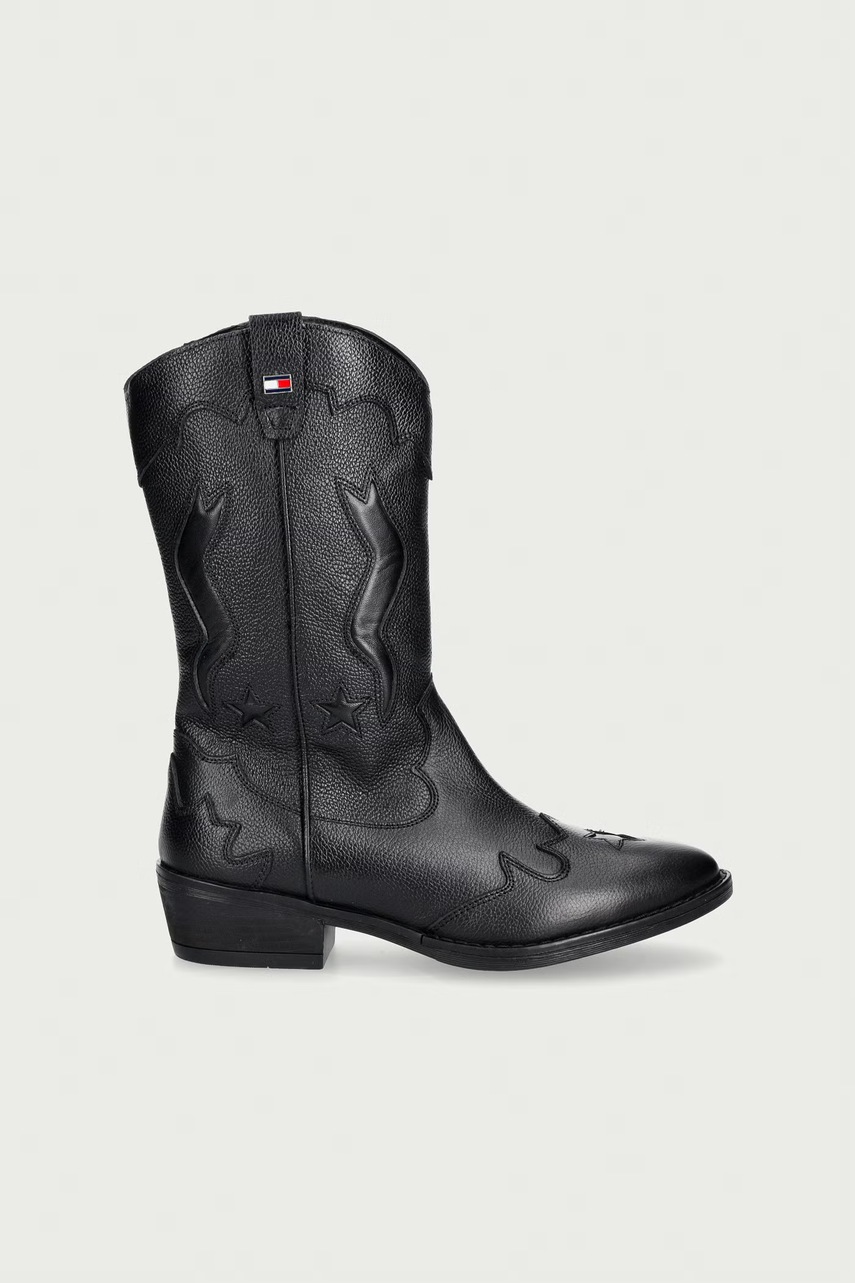 Tommy Hilfiger kovbojské boty dětské kožené (obrázek 2)