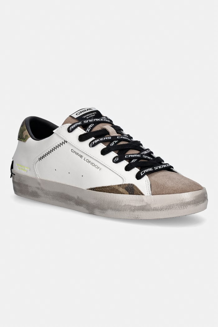 Crime London DISTRESSED sneakers boty pánské kožené