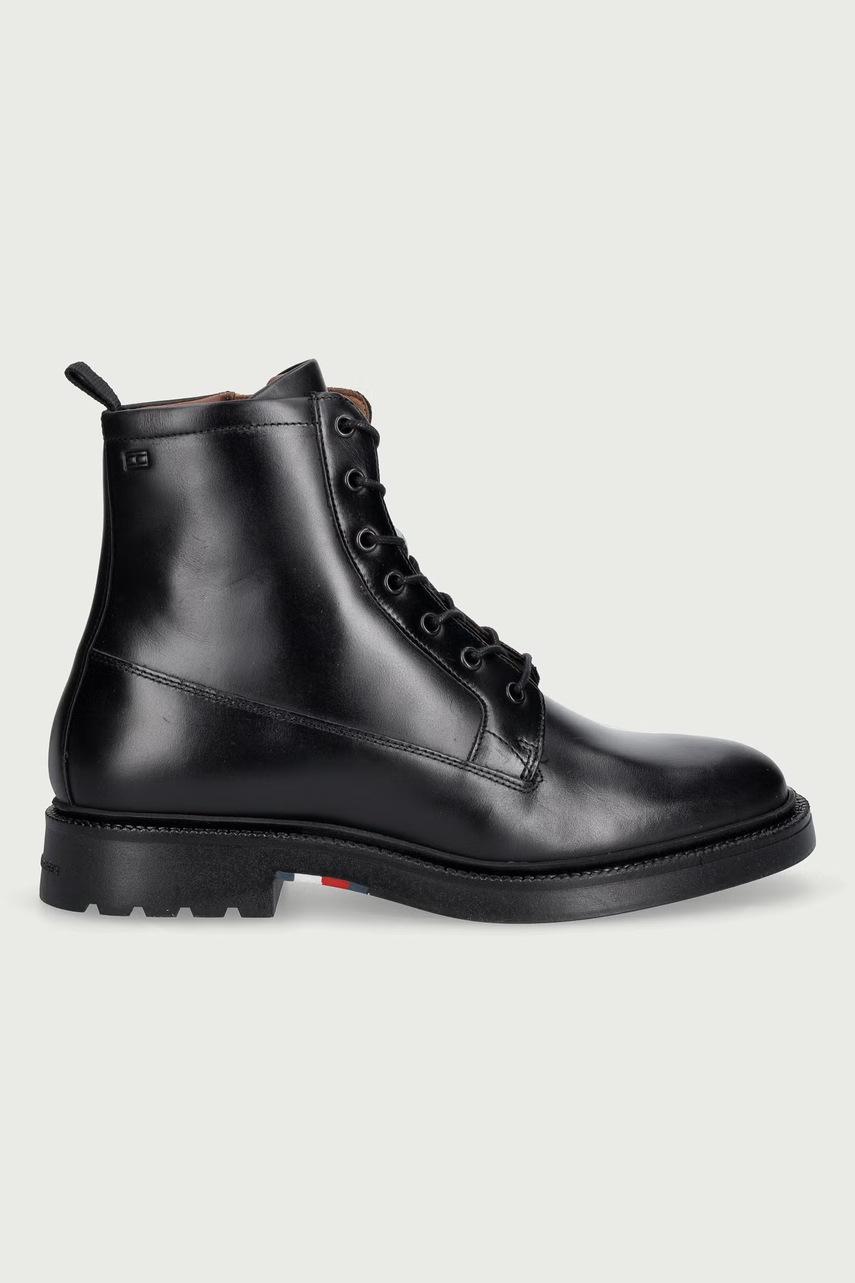 Tommy Hilfiger  обувки мъжки от кожа CORPORATE CASUAL LTH BOOT
