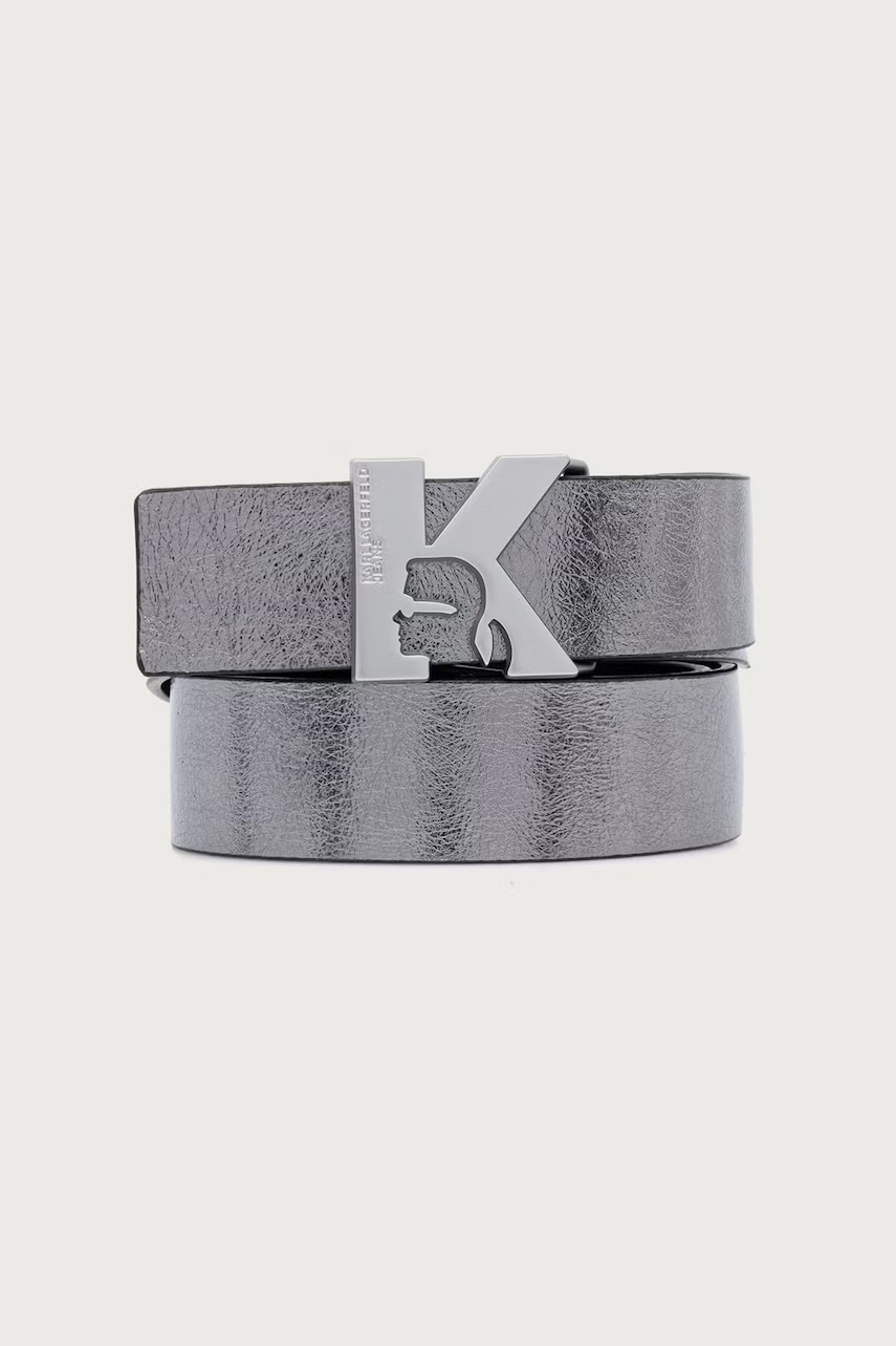 Karl Lagerfeld Jeans  obojstranný opasok dámsky kožený