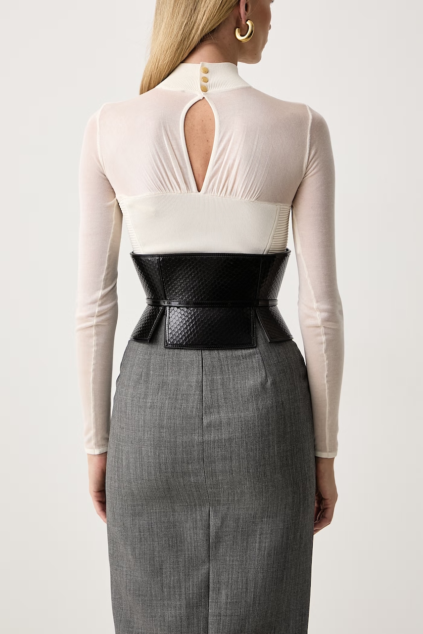 Elisabetta Franchi  широк колан дамски от кожа