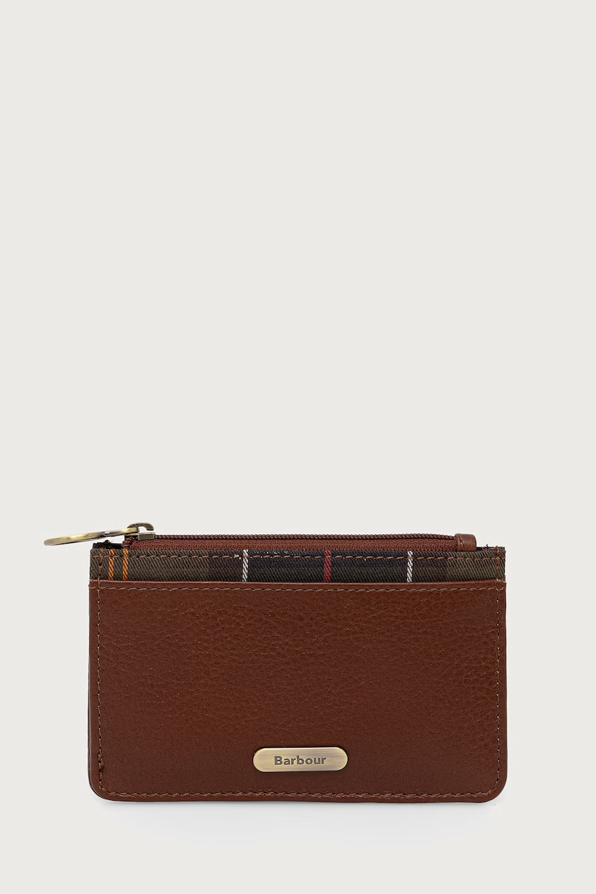 Barbour  комплект портфейл и ключодържател дамски от кожа
