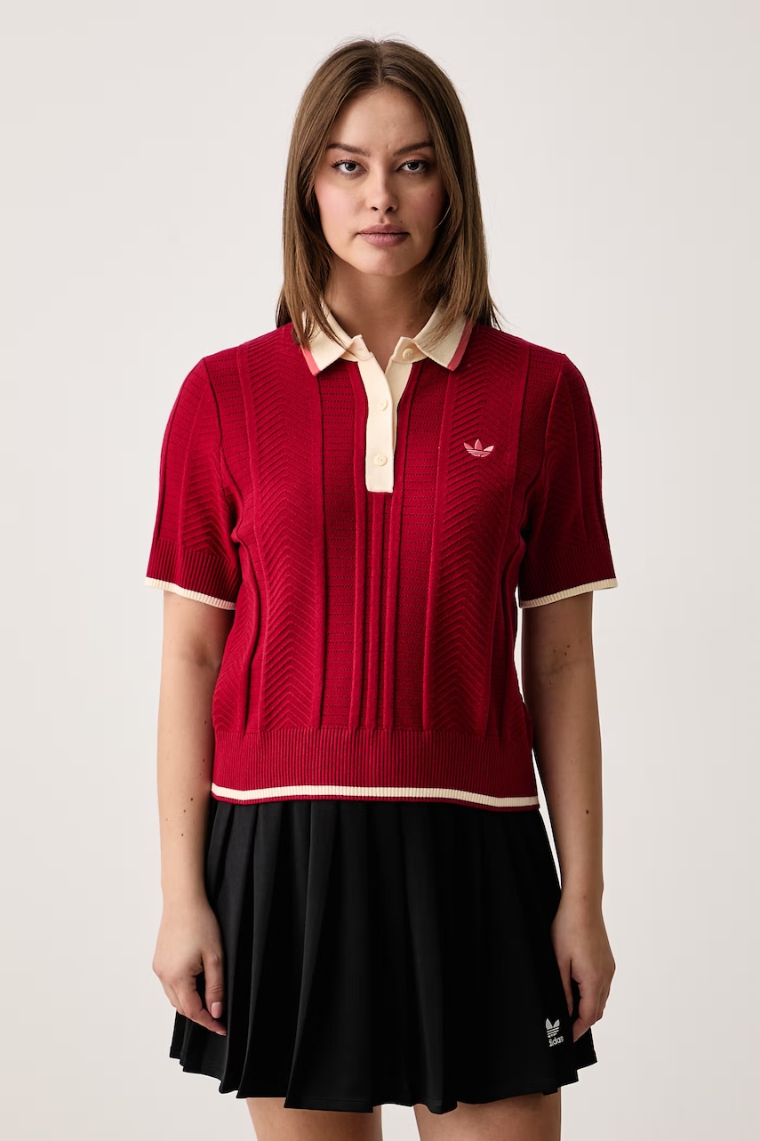 adidas Originals  polo tricotat pentru femei cu vâscoză Cable Knit